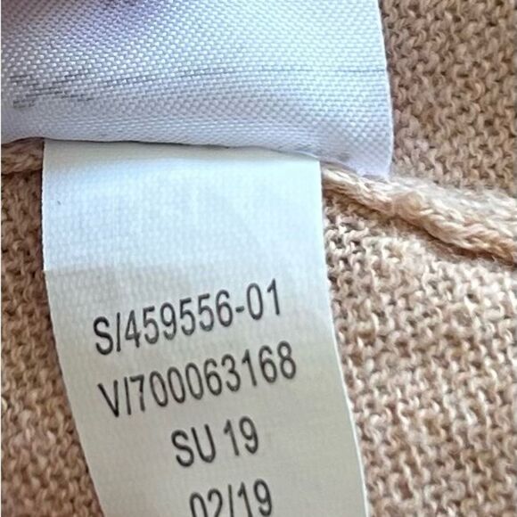 Banana Republic Tan Lightweight Cotton Blend Open Front Cardigan Sweater Medium - Picture 4 of 7